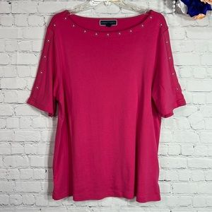 Karen Scott studded boatneck top